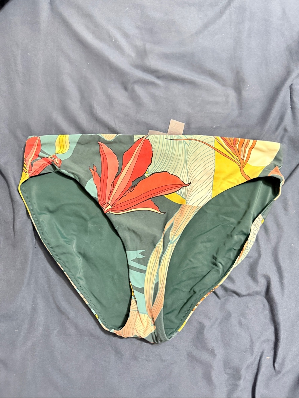 CALIA Green Botanical Print Women’s Swim Bottoms